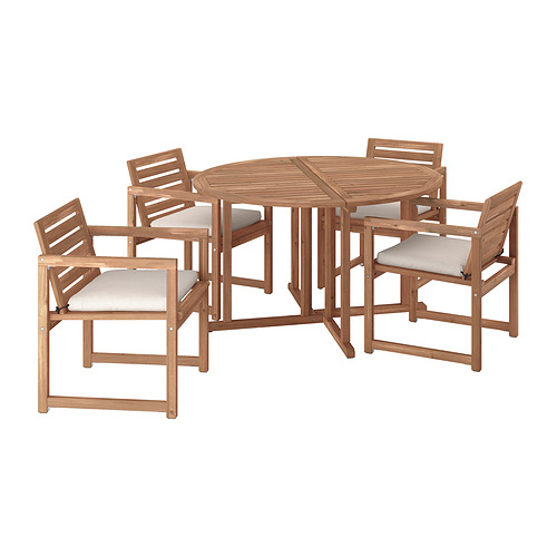 NÄMMARÖ, table+4 chairs w armrests, outdoor