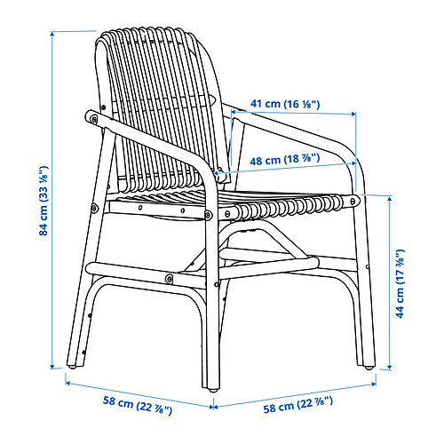 SALNÖ chair with armrests