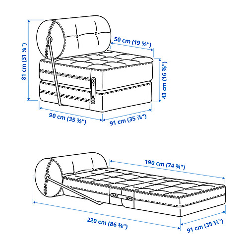 VÅRKUMLA chair-bed