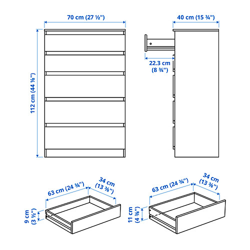 KULLEN chest of 5 drawers