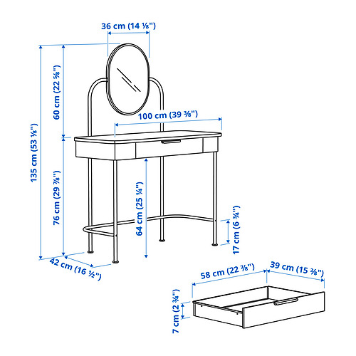 GRÅFJÄLLET dressing table