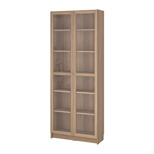 BILLY/OXBERG, bookcase with glass doors