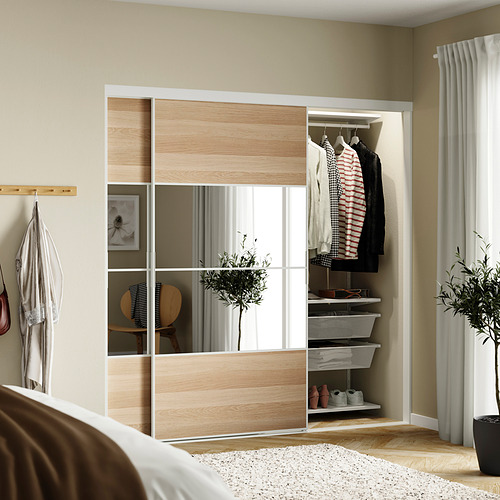 SKYTTA/BOAXEL, reach-in wardrobe with sliding door