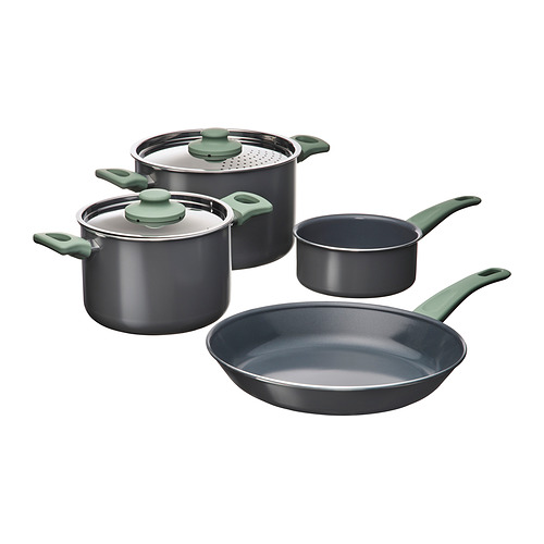 HEMLAGAD, 6-piece cookware set